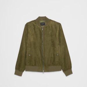 Banana Republic Olive Green Suede Bomber Jacket
